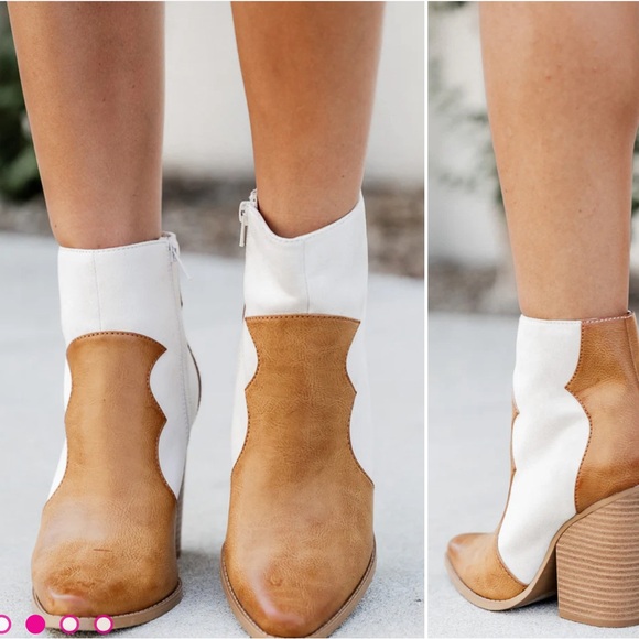 Qupid Slay Nude and Camel Western Bootie 8 - Picture 8 of 8